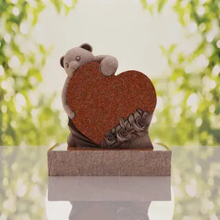 Teddy Heart Child Headstone thumbnail 2