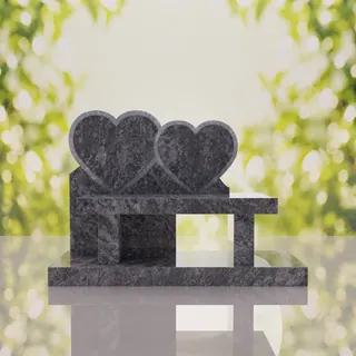 Double Heart Bench Headstone thumbnail 11