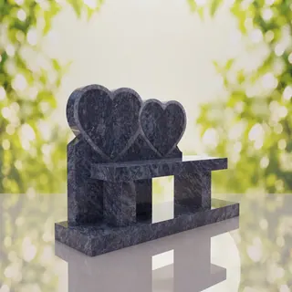 Double Heart Bench Headstone thumbnail 7