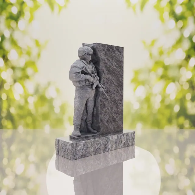 Guardian Soldier Granite Memorial Headstone