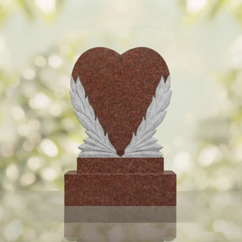 Heart Headstone with Laurel Leaves