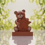 Lápida infantil con oso de peluche y estrella