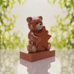 Lápida infantil con oso de peluche y estrella