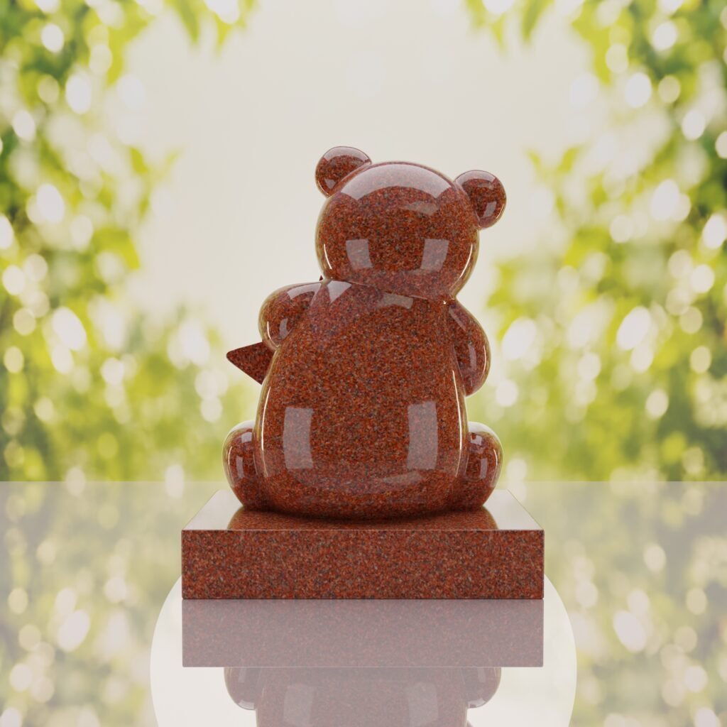 Lápida infantil con oso de peluche y estrella