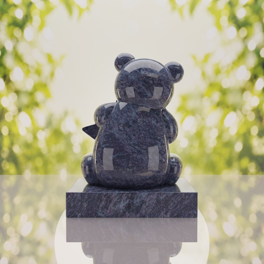 Lápida infantil con oso de peluche y estrella