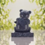 Lápida infantil con oso de peluche y estrella