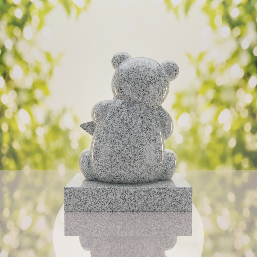 Lápida infantil con oso de peluche y estrella