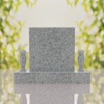 Square Upright Headstone with Vases