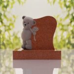 Monumento conmemorativo con oso de peluche
