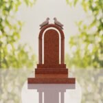 Arch Shape Granite Headstone with Doves
