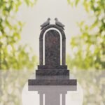 Arch Shape Granite Headstone with Doves