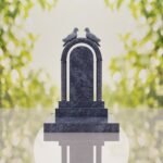 Arch Shape Granite Headstone with Doves