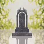 Arch Shape Granite Headstone with Doves