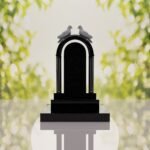Arch Shape Granite Headstone with Doves