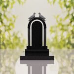 Arch Shape Granite Headstone with Doves