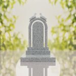 Arch Shape Granite Headstone with Doves