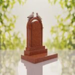 Arch Shape Granite Headstone with Doves