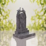 Arch Shape Granite Headstone with Doves