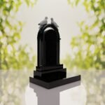 Arch Shape Granite Headstone with Doves