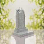 Arch Shape Granite Headstone with Doves