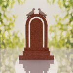 Arch Shape Granite Headstone with Doves