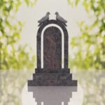 Arch Shape Granite Headstone with Doves
