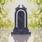 Arch Shape Granite Headstone with Doves