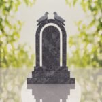 Arch Shape Granite Headstone with Doves