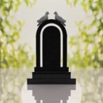 Arch Shape Granite Headstone with Doves