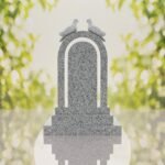 Arch Shape Granite Headstone with Doves