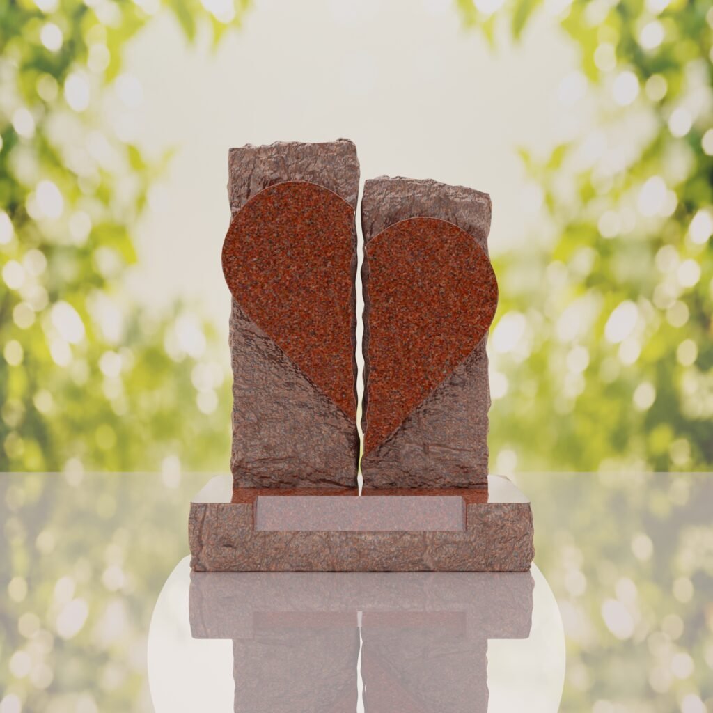 Broken Heart Companion Headstone
