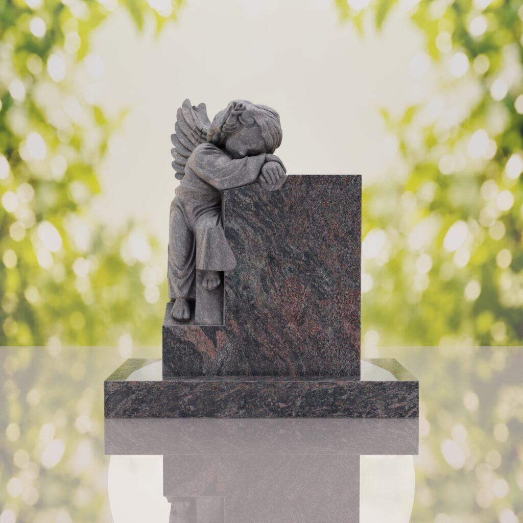 Sleeping Angel Upright Headstone