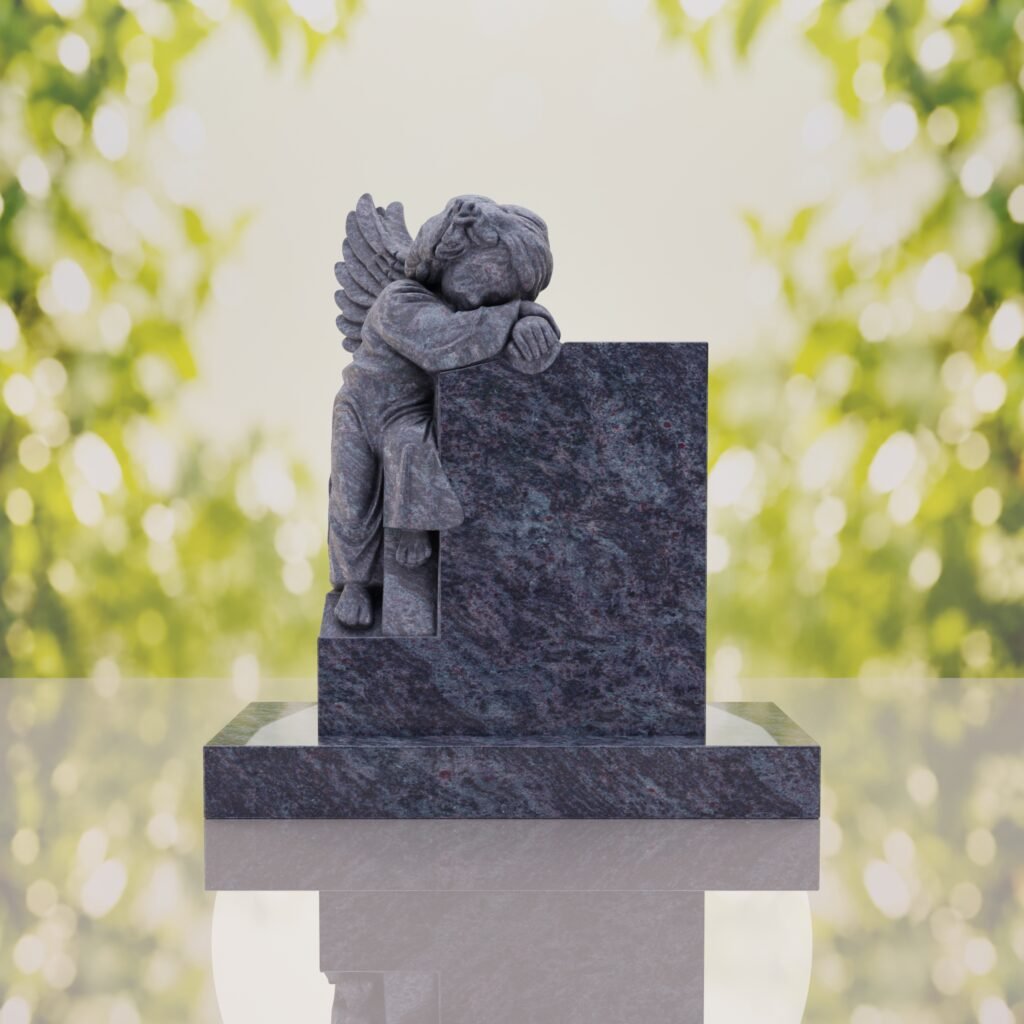 Sleeping Angel Upright Headstone