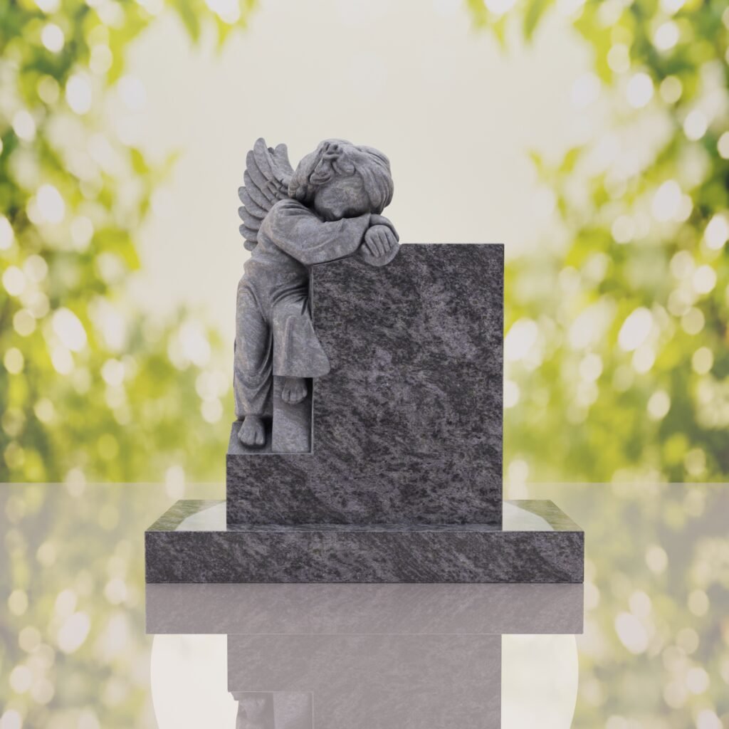 Sleeping Angel Upright Headstone