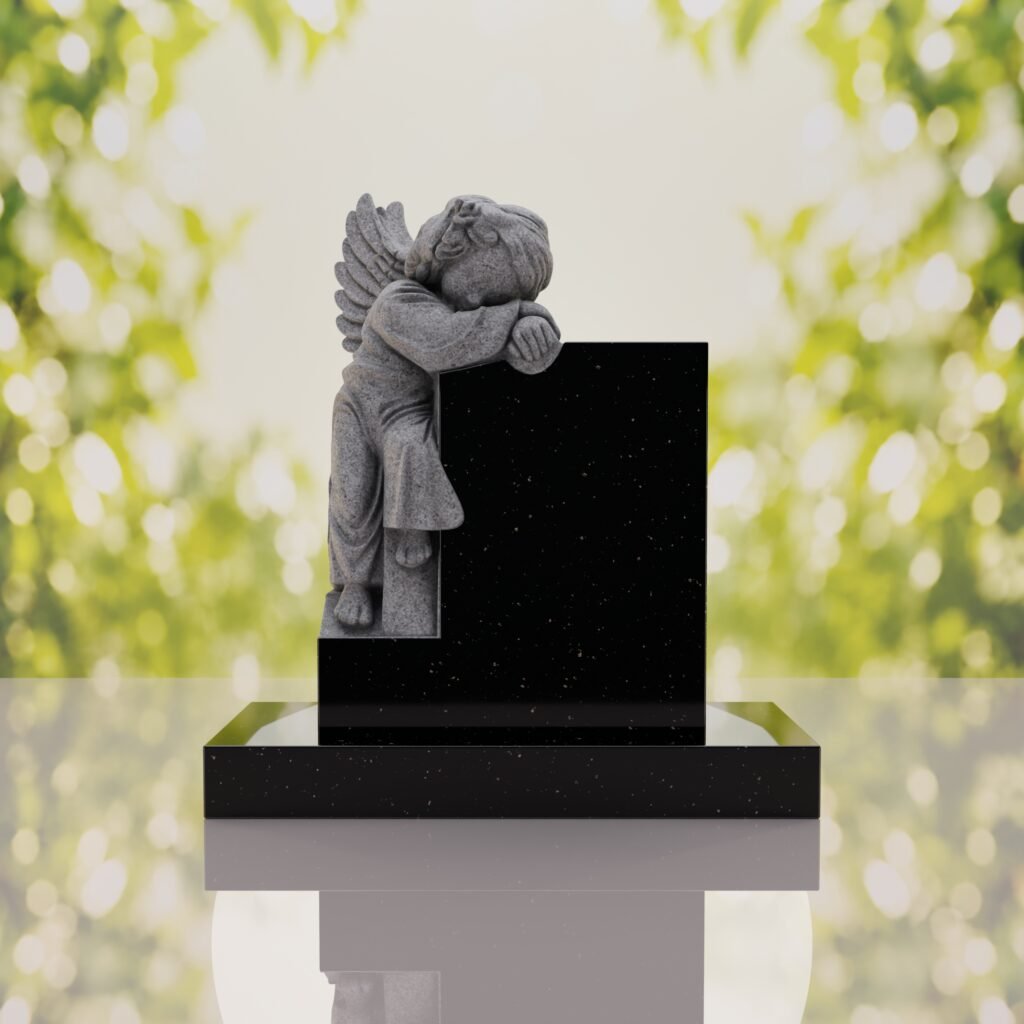 Sleeping Angel Upright Headstone