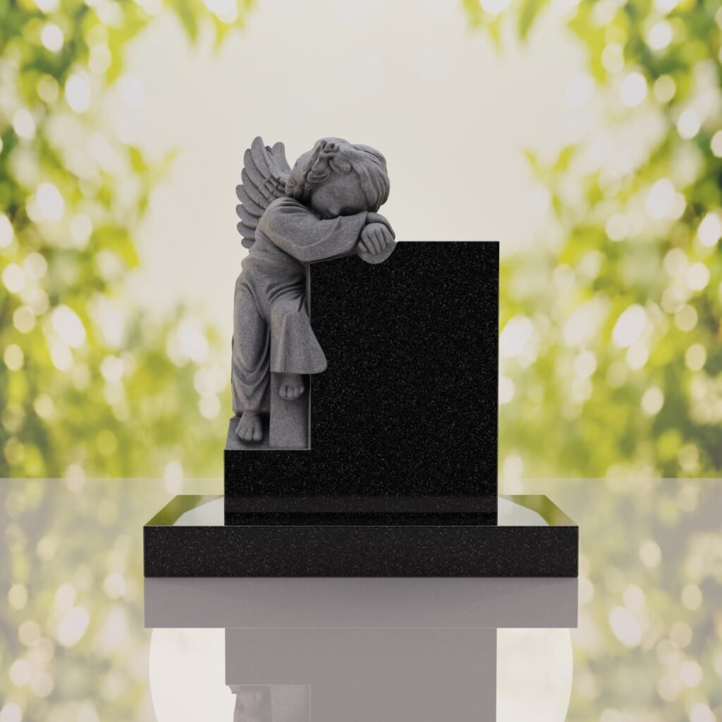 Sleeping Angel Upright Headstone