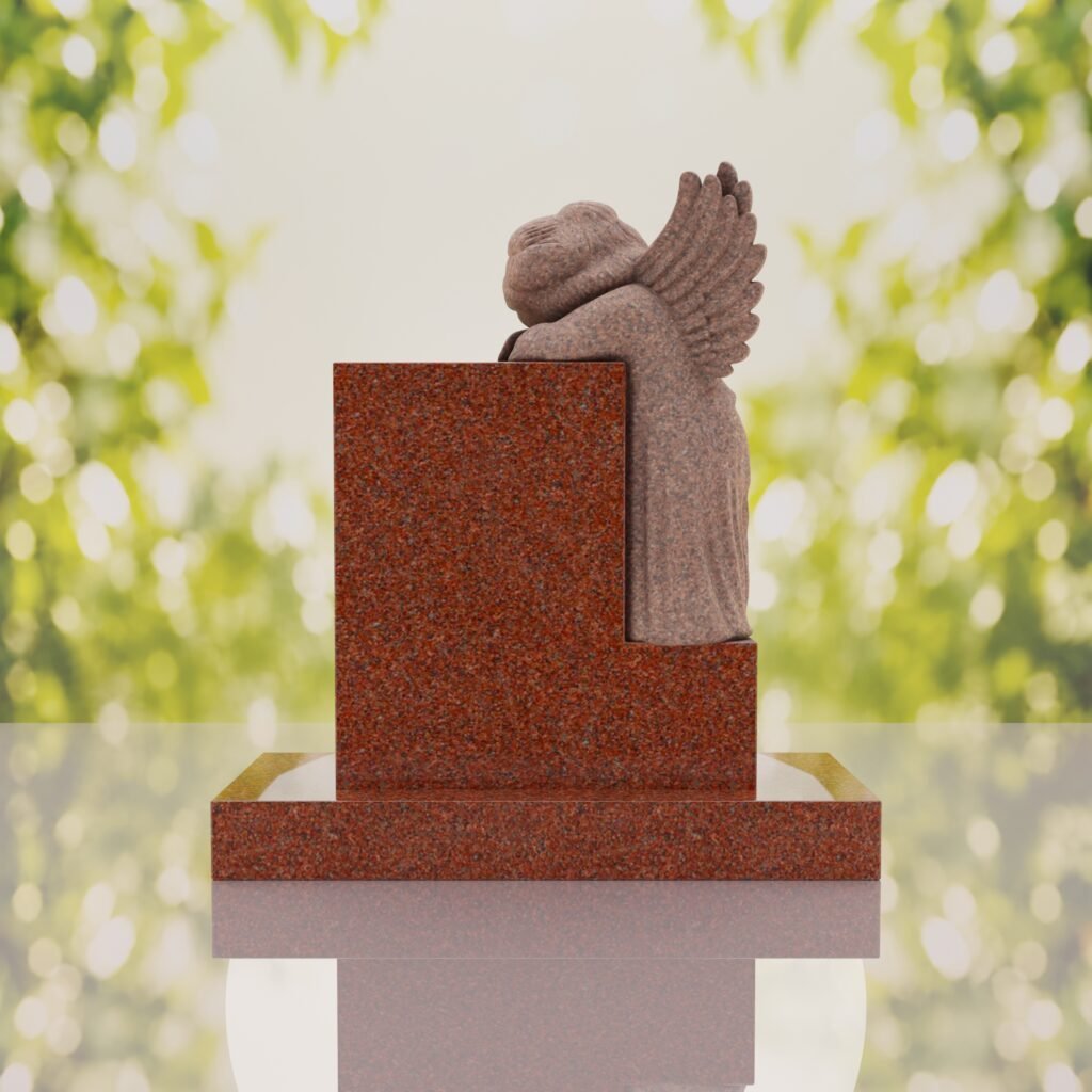 Sleeping Angel Upright Headstone