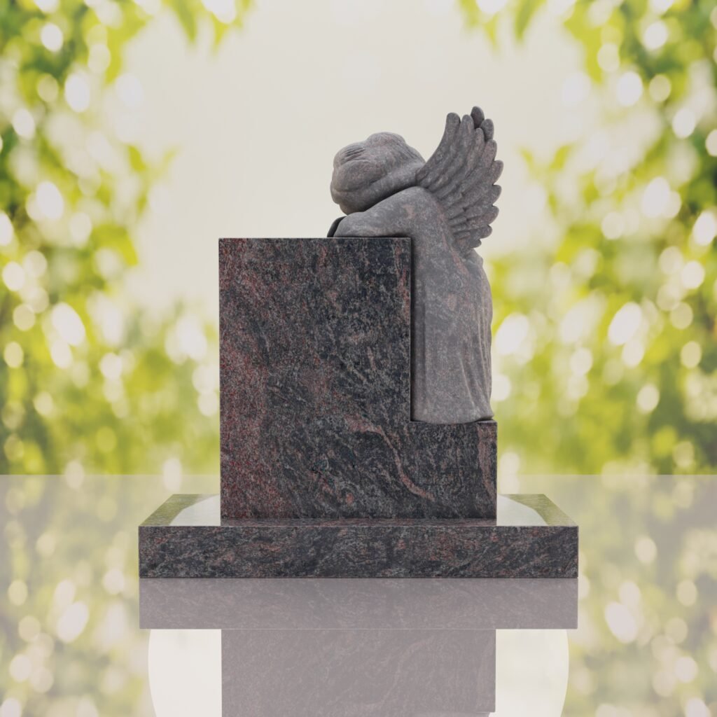 Sleeping Angel Upright Headstone
