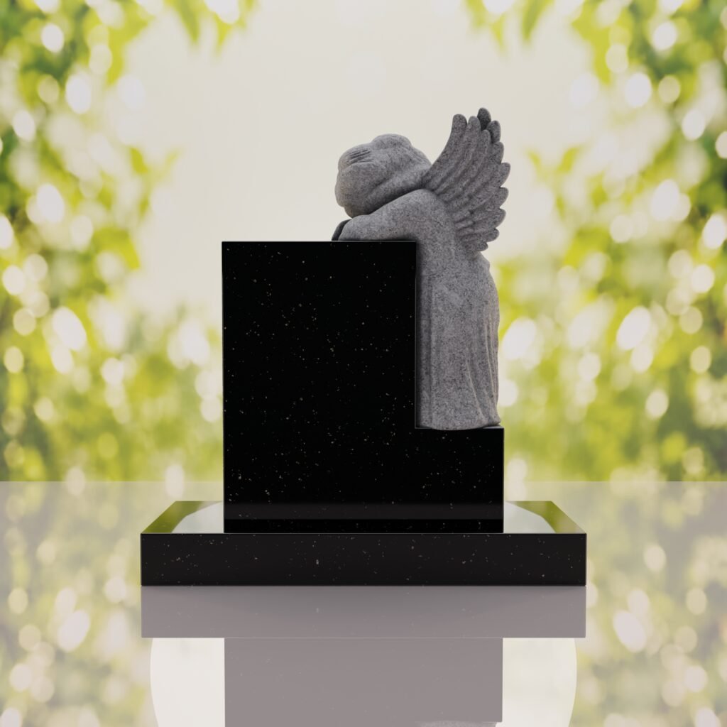 Sleeping Angel Upright Headstone