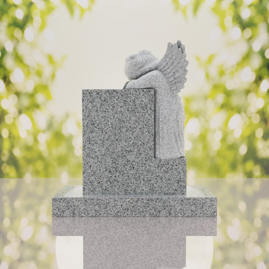 Sleeping Angel Upright Headstone