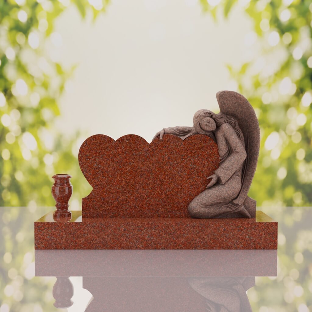 Angel Companion Heart Headstone