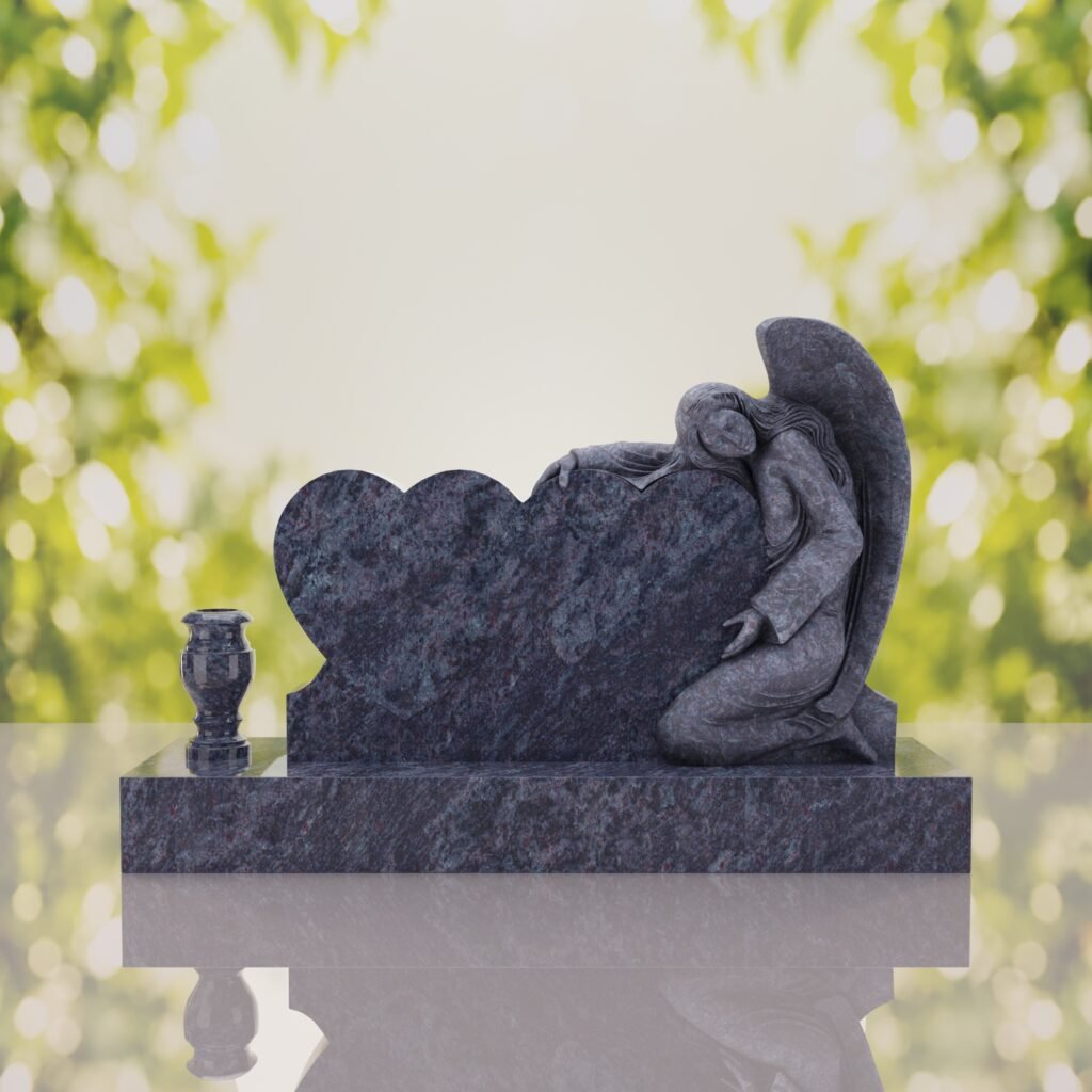 Angel Companion Heart Headstone