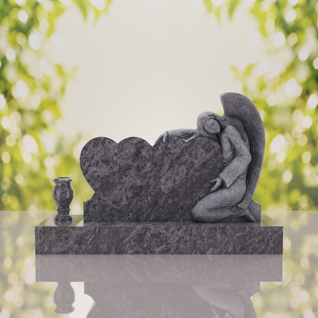 Angel Companion Heart Headstone