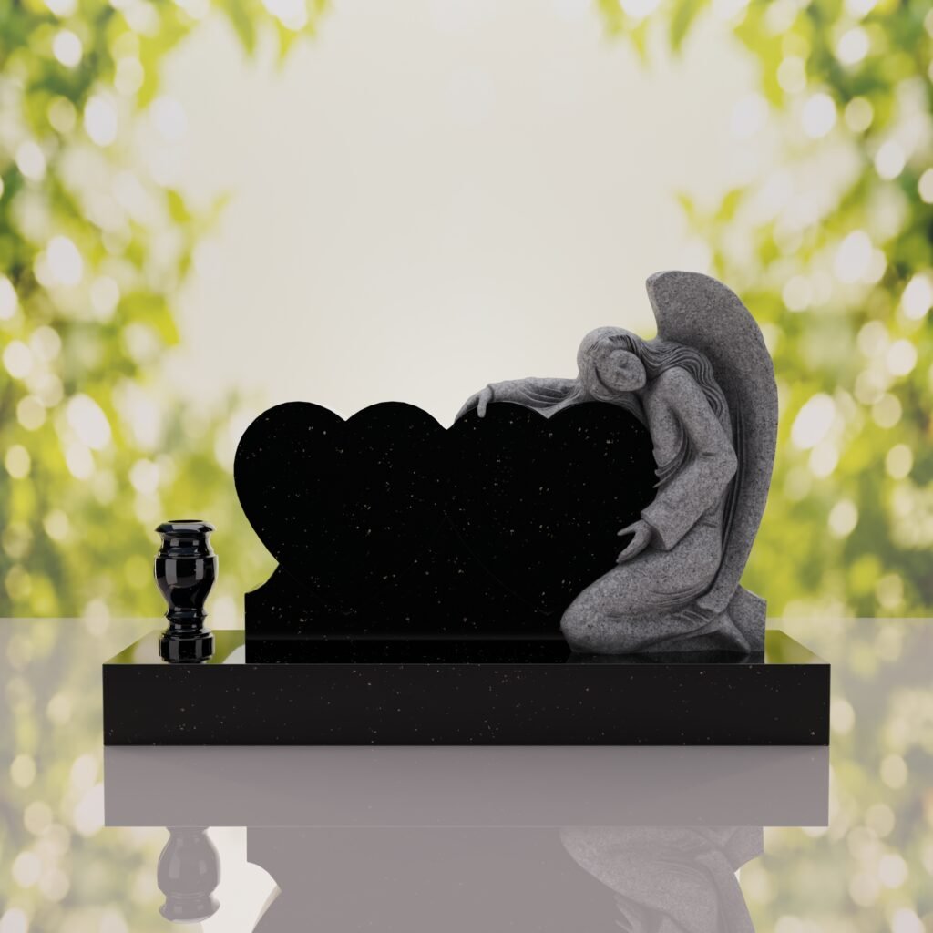 Angel Companion Heart Headstone