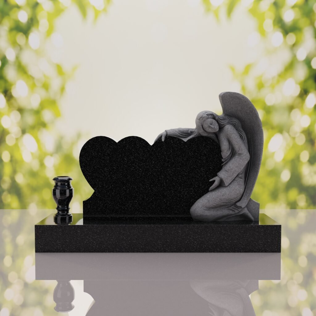 Angel Companion Heart Headstone