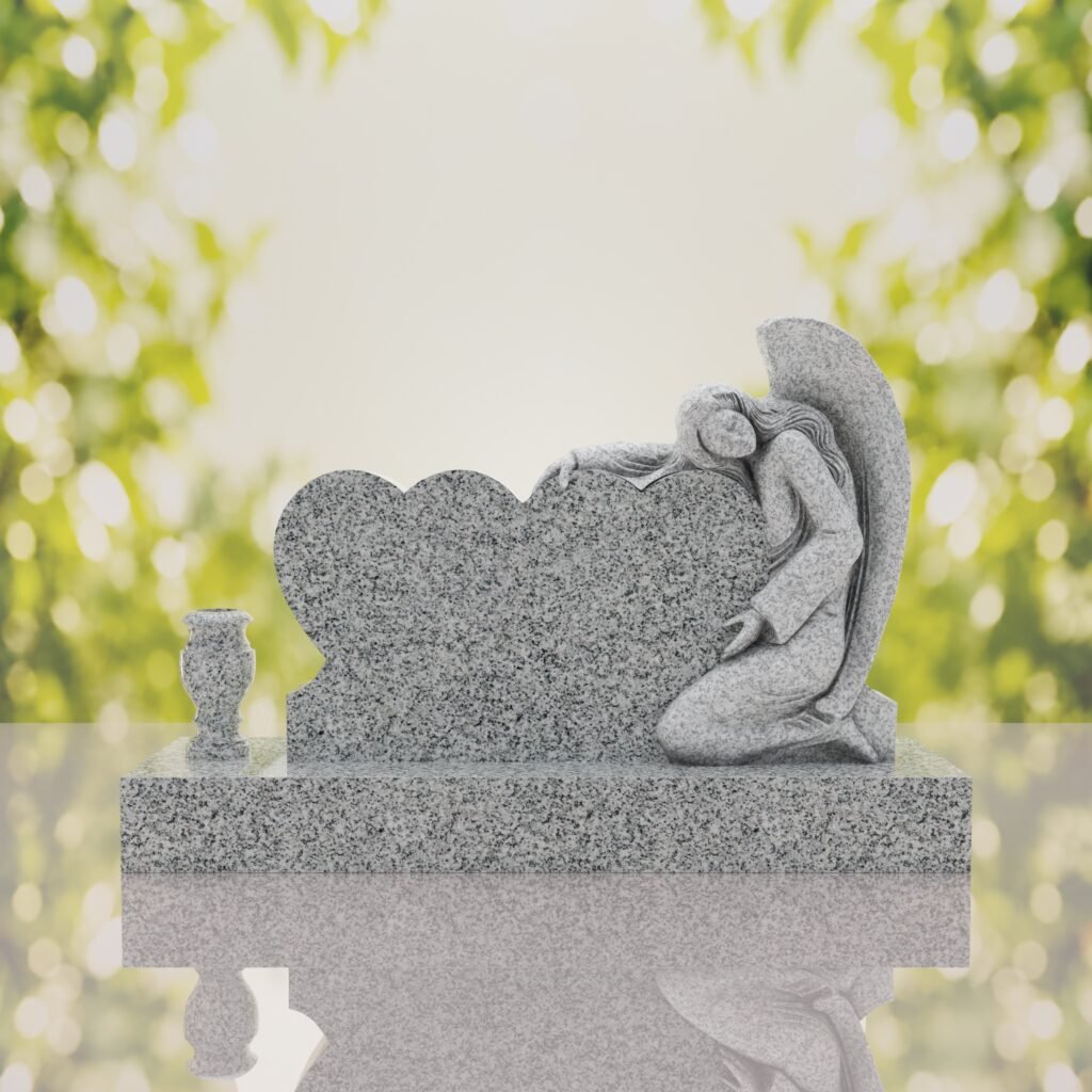 Angel Companion Heart Headstone