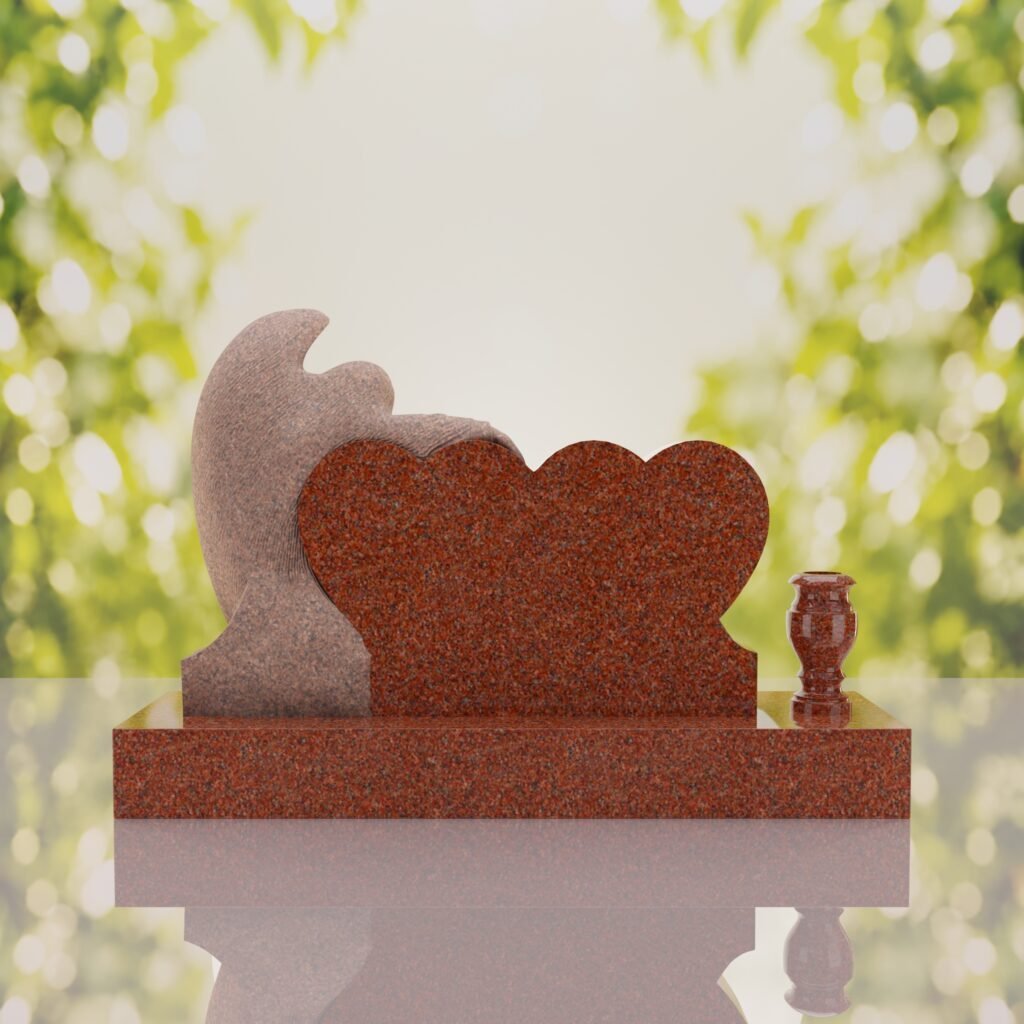 Angel Companion Heart Headstone