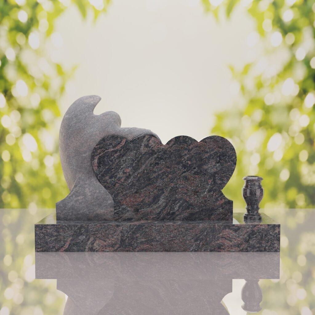 Angel Companion Heart Headstone