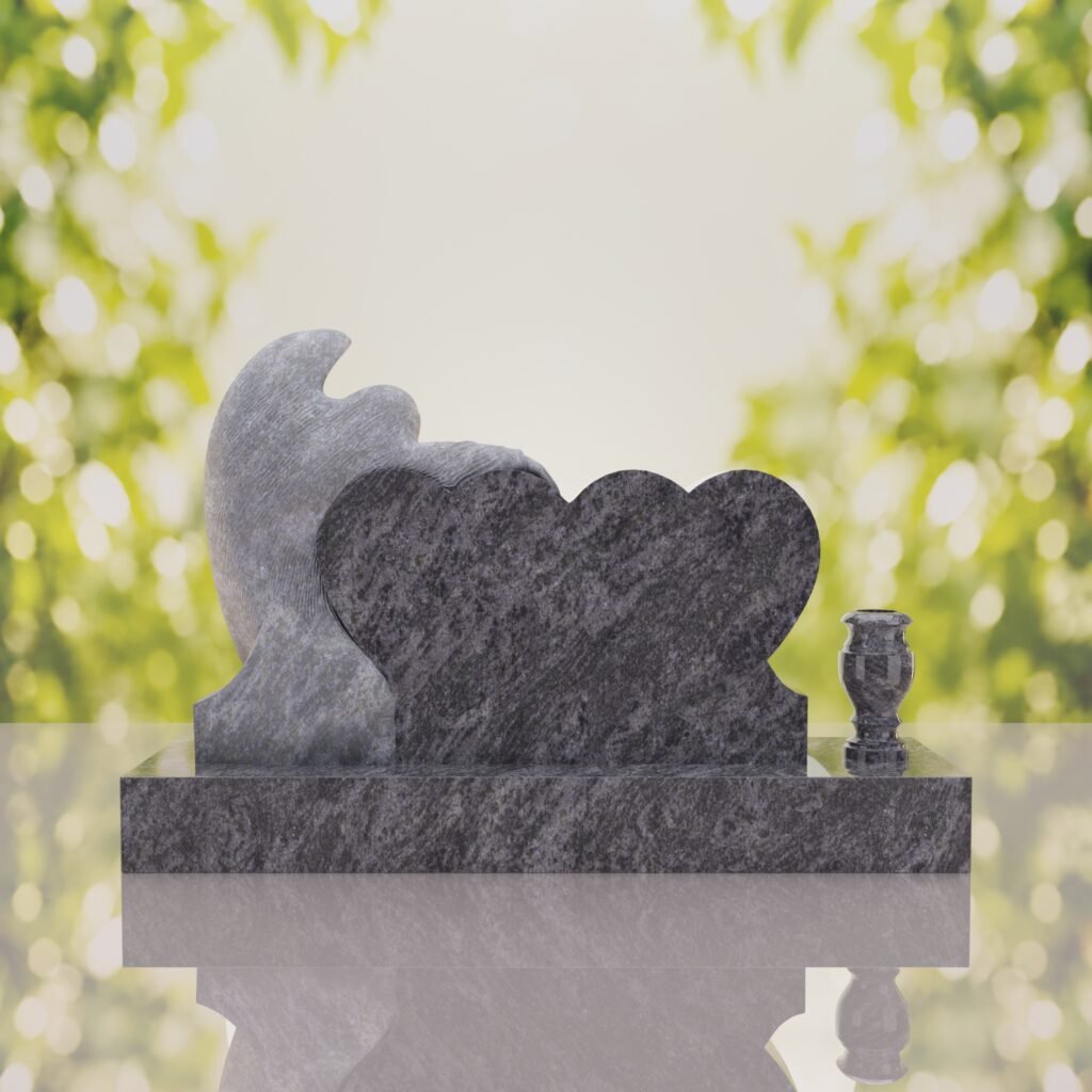 Angel Companion Heart Headstone