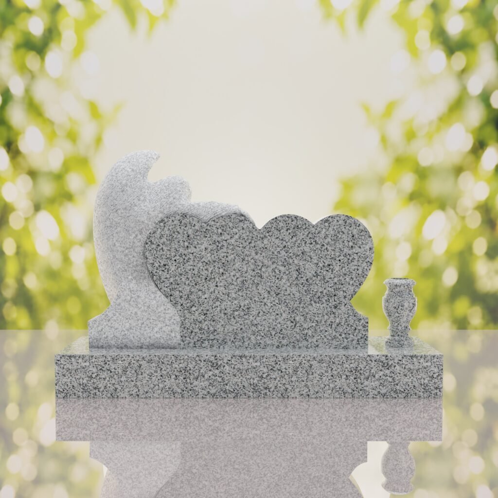Angel Companion Heart Headstone
